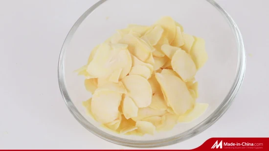 Fornecimento de fábrica China Flocos de alho frito orgânico Fatia de alho Grânulos de alho Pedaços de alho para lanche Ingrediente alimentar